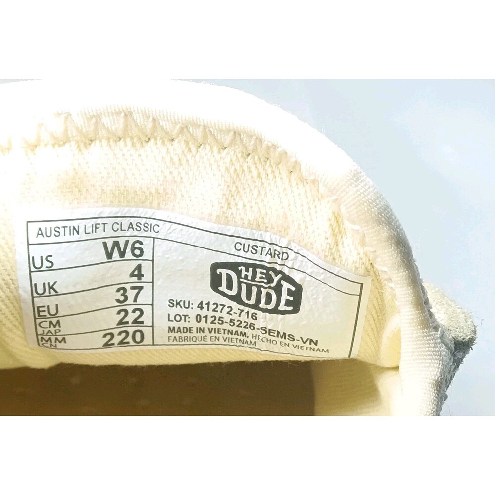 Hey Dude Austin Lift Classic Mule Shoes Women's Size 6 Custard Cream - Picture 10 of 11